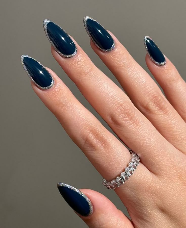 Silver outline Blue
