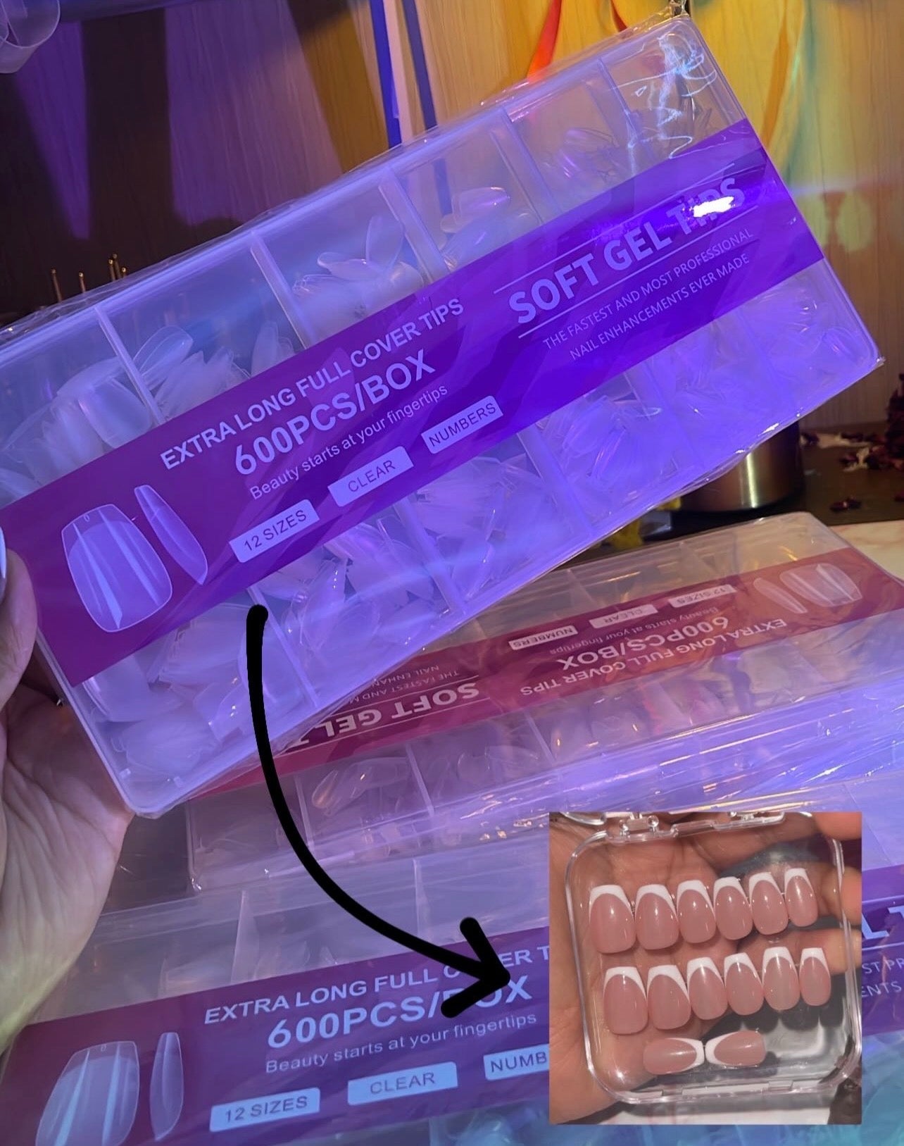 Soft gel tips - Short Coffin