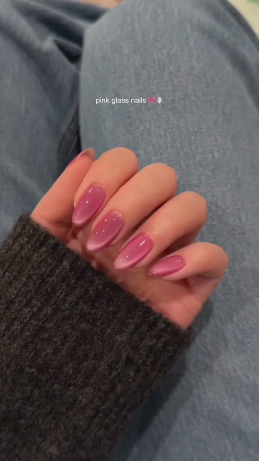 PINK GLASS NAILS